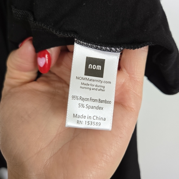 Nom Maternity Tessa Maternity‎ Nursing Wrap Dress Black Small Bamboo Jersey Knit - Picture 7 of 13